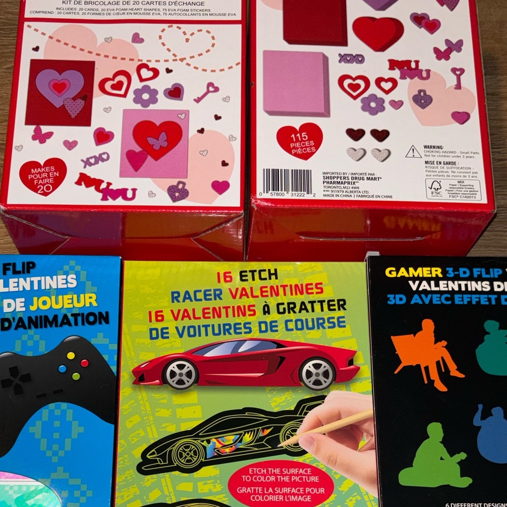 NWT LOT 3D Flip Gamer Valentines Cards Foam Craft Kits for Kids Party
